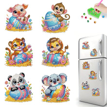Load image into Gallery viewer, 6Pcs Diamond Painting Refrigerator Magnets Diamond Art Kits (Egg Animals)
