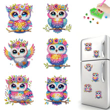 Load image into Gallery viewer, 6Pcs Diamond Painting Refrigerator Magnets Diamond Art Kits for Adults (Owl)
