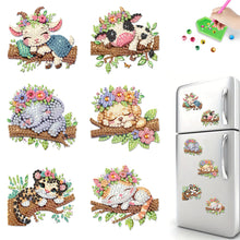 Load image into Gallery viewer, 6Pcs Diamond Painting Refrigerator Magnets Diamond Art Kits (Animals on Tree)
