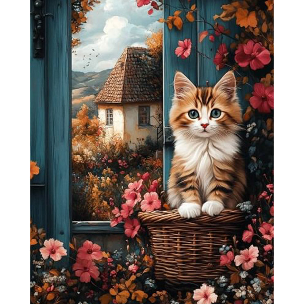 Diamond Painting - Full Round - Cat On The Windowsill (40*50CM)