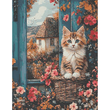 Load image into Gallery viewer, Diamond Painting - Full Round - Cat On The Windowsill (40*50CM)
