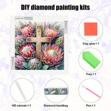 Load image into Gallery viewer, Diamond Painting - Partial Special Shaped - Cross Flower (30*30CM)
