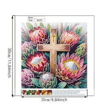 Load image into Gallery viewer, Diamond Painting - Partial Special Shaped - Cross Flower (30*30CM)
