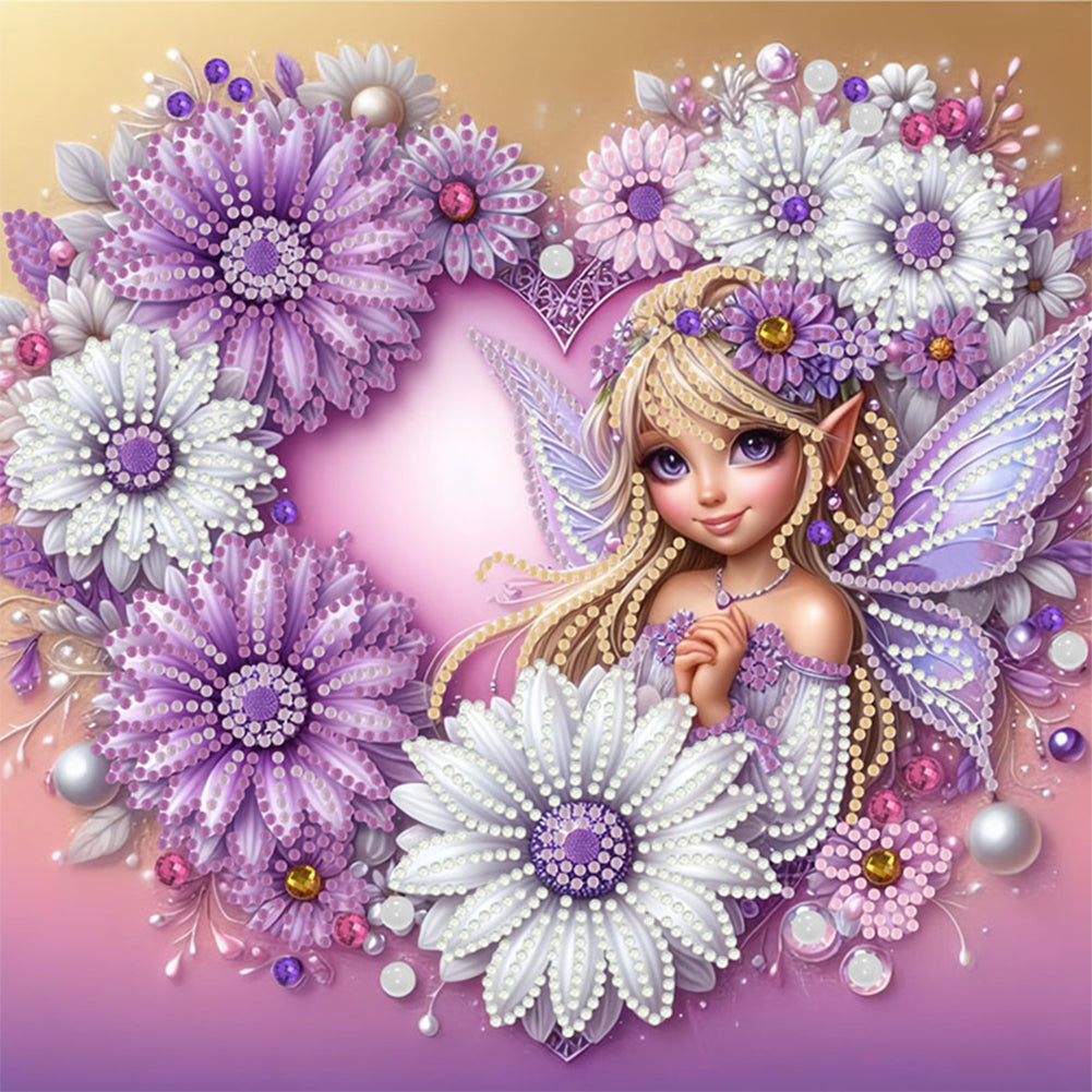 Diamond Painting - Partial Special Shaped - Flower Fairy (30*30CM)
