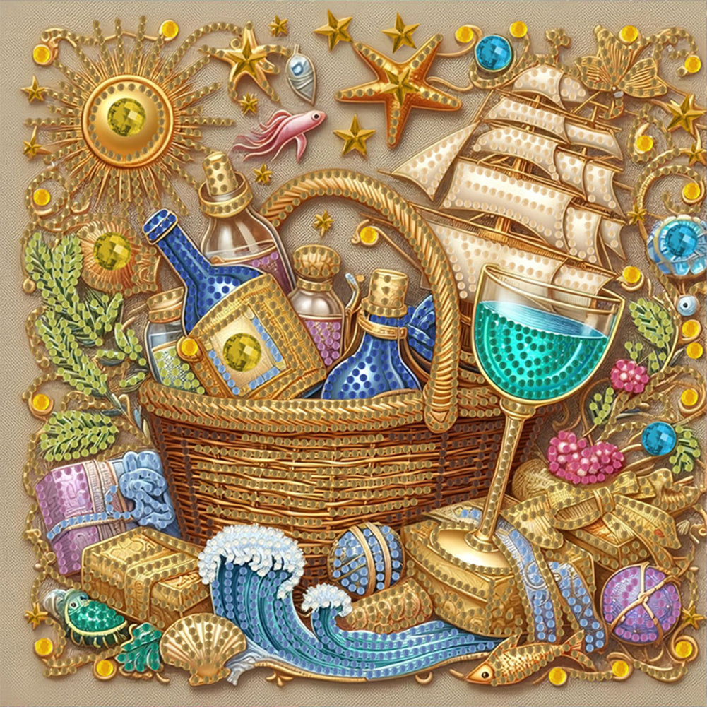 Diamond Painting - Partial Special Shaped - Sailboat Gemstone (30*30CM)