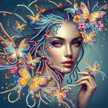 Load image into Gallery viewer, Diamond Painting - Partial Special Shaped - Butterfly Woman (30*30CM)
