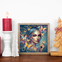 Load image into Gallery viewer, Diamond Painting - Partial Special Shaped - Butterfly Woman (30*30CM)
