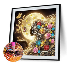 Load image into Gallery viewer, Diamond Painting - Partial Special Shaped - Moonlight Woman (30*30CM)
