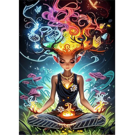 Diamond Painting - Partial Special Shaped - Magic Girl (30*40CM)
