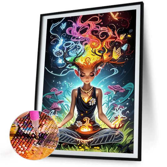 Diamond Painting - Partial Special Shaped - Magic Girl (30*40CM)