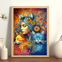 Load image into Gallery viewer, Diamond Painting - Partial Special Shaped - Cat Woman (30*40CM)
