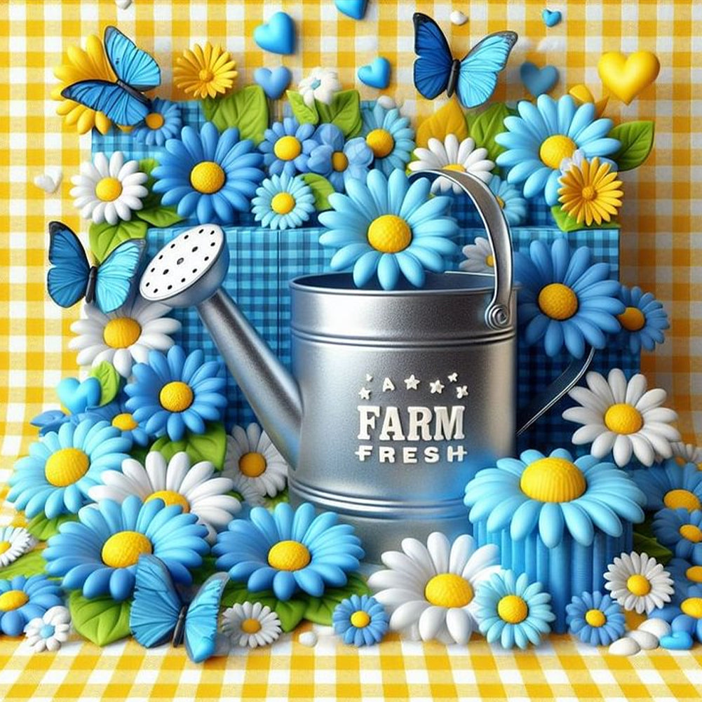 Diamond Painting - Full Round - Bucket Bouquet (30*30CM)