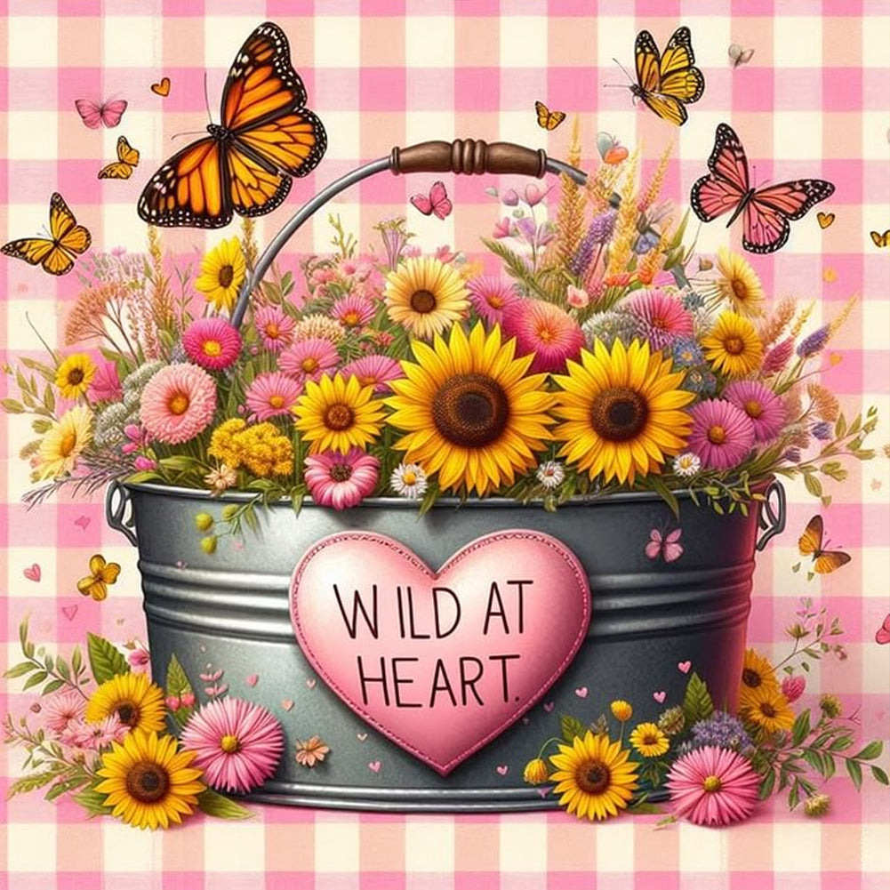 Diamond Painting - Full Round - Bucket Bouquet (30*30CM)