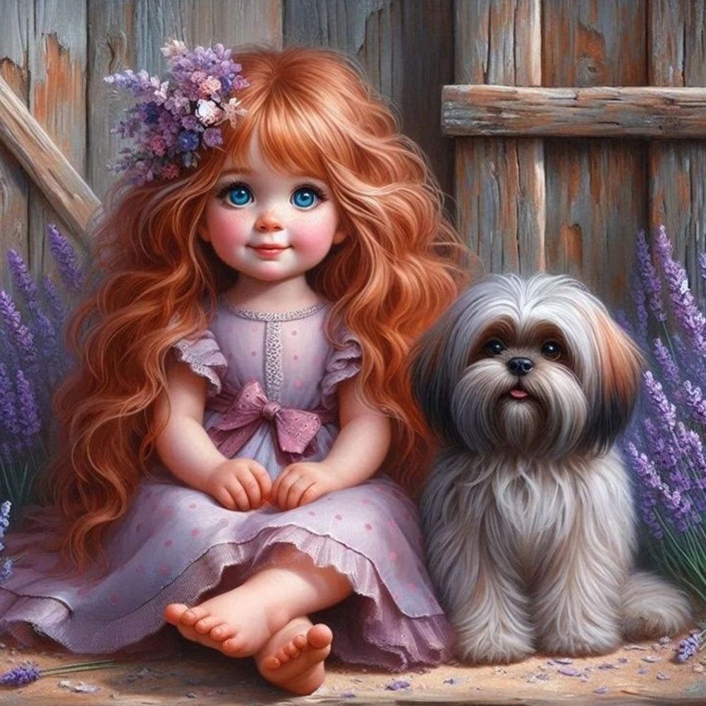 Diamond Painting - Full Round - Cute Little Girl (40*40CM)