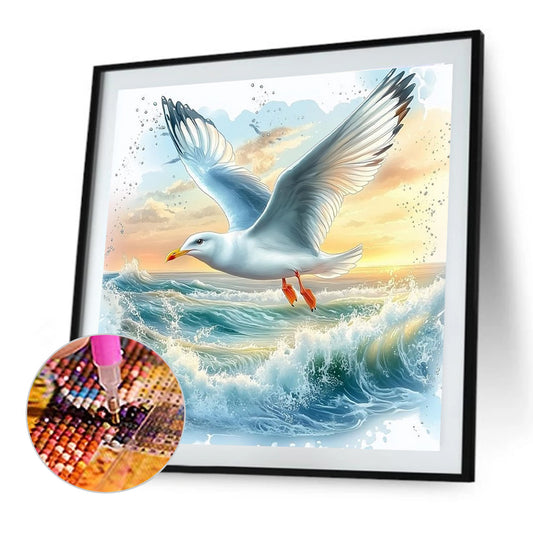 Diamond Painting - Full Round - Seagull On The Beach (30*30CM)