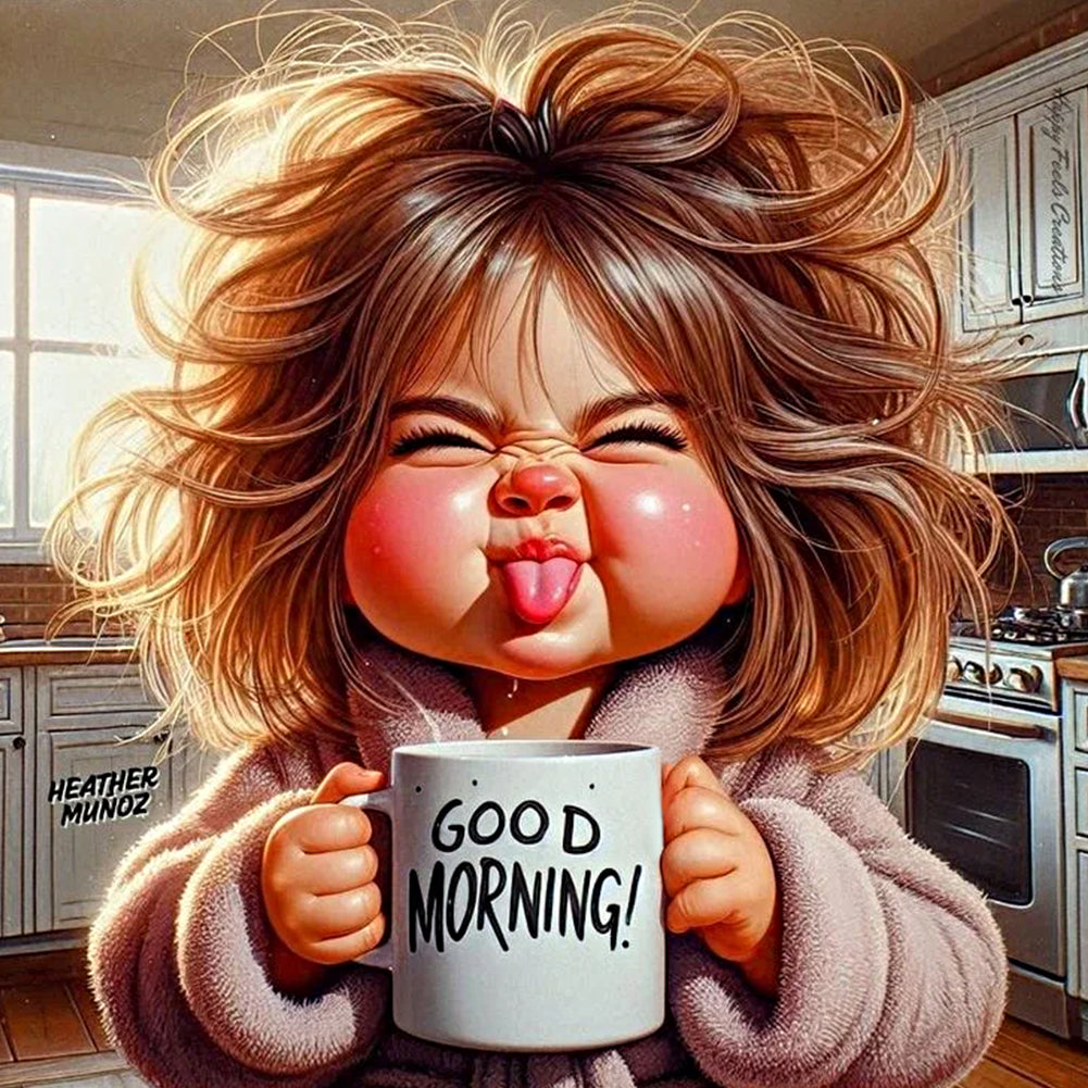 Diamond Painting - Full Round - Cute Little Girl (40*40CM)