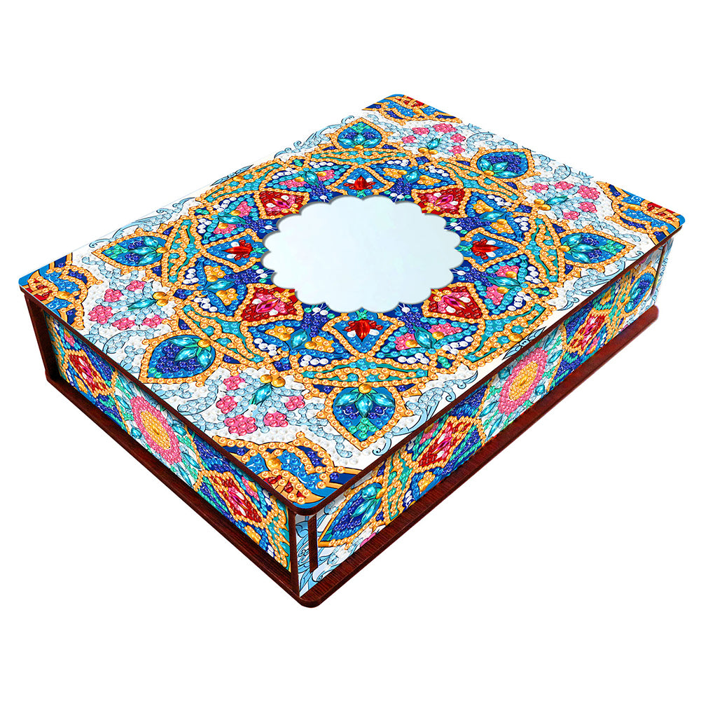 Diamond Painting Storage Box DIY 5D Diamond Painting Jewelry Box for Women (B)