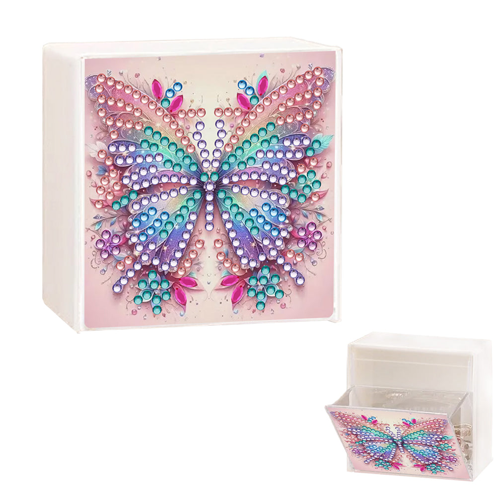Wall Mounted Butterfly DIY Diamond Painting Storage Box for Art Crafts
