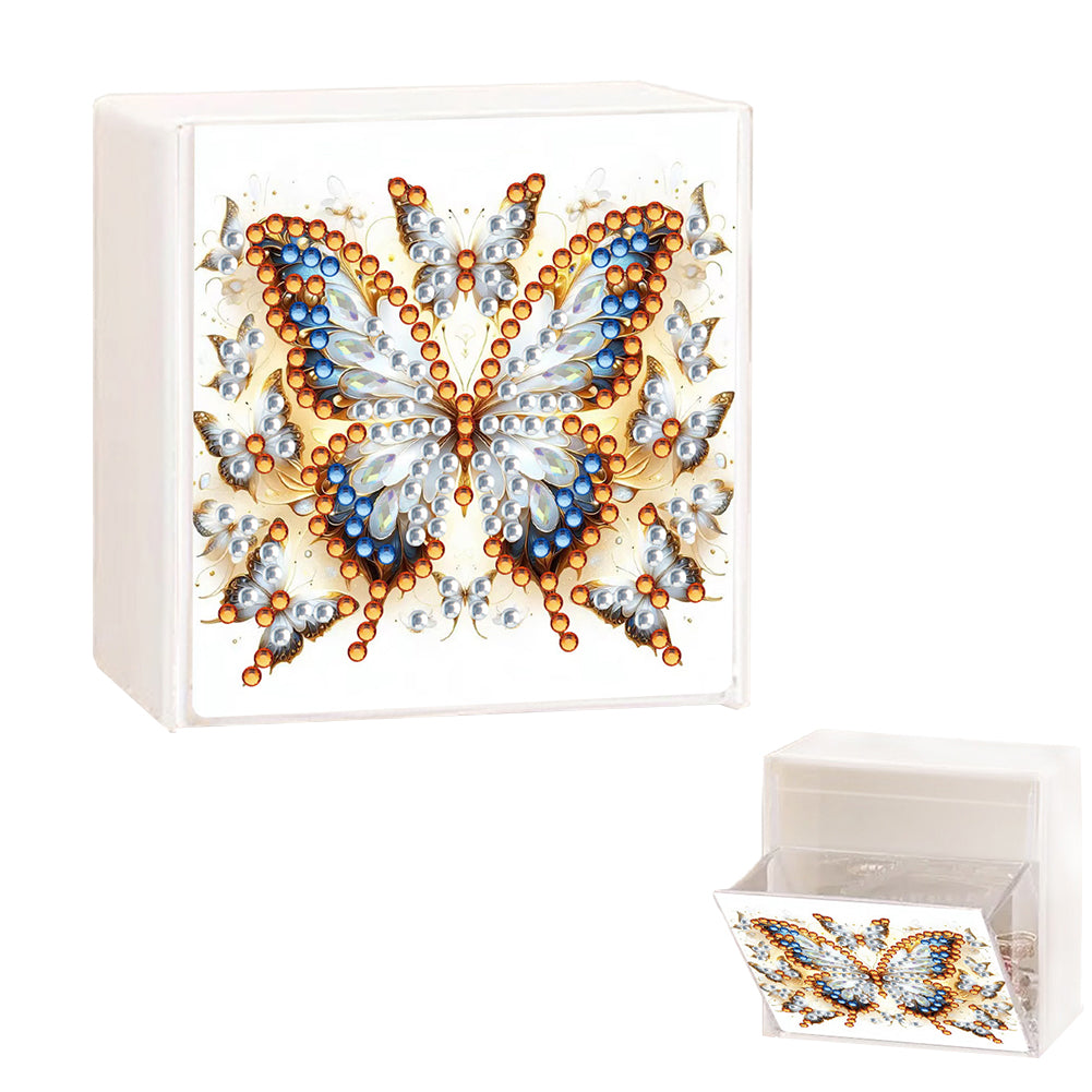Wall Mounted Butterfly DIY Diamond Painting Storage Box for Art Crafts