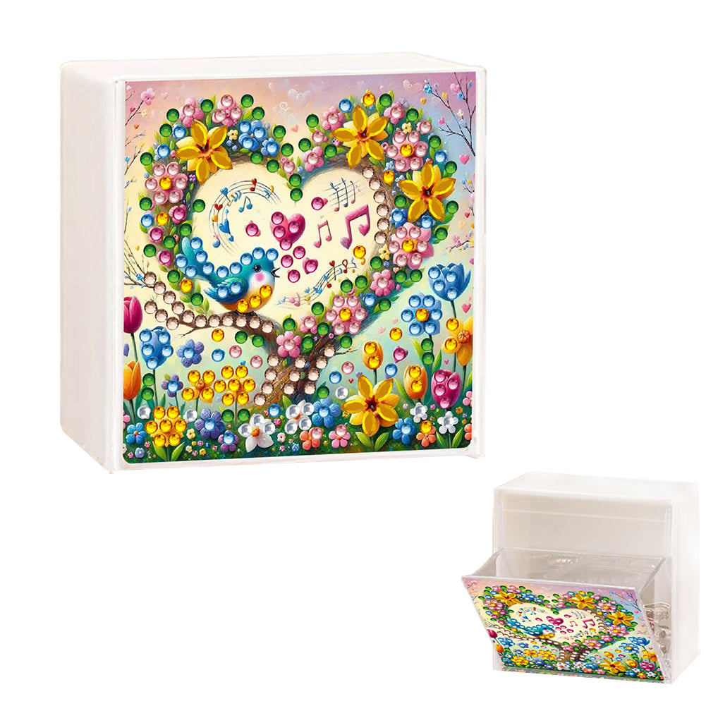 Wall Mounted Love Heart DIY Diamond Painting Storage Box for Art Crafts