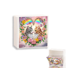 Load image into Gallery viewer, Wall Mounted Love Heart Cat DIY Diamond Painting Storage Box for Art Crafts
