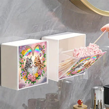 Load image into Gallery viewer, Wall Mounted Love Heart Cat DIY Diamond Painting Storage Box for Art Crafts
