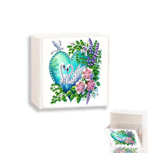 Load image into Gallery viewer, Wall Mounted Swans Flowers DIY Diamond Painting Storage Box for Art Crafts
