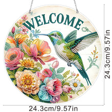 Load image into Gallery viewer, Acrylic 2D Flat Birds Flowers DIY Hanging Diamond Art Kits Wall Door Decor
