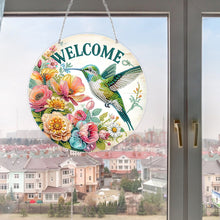 Load image into Gallery viewer, Acrylic 2D Flat Birds Flowers DIY Hanging Diamond Art Kits Wall Door Decor
