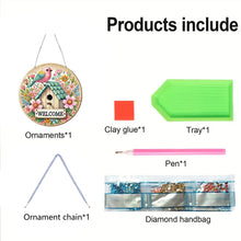 Load image into Gallery viewer, Acrylic 2D Flat DIY Wake Up Hen Hanging Diamond Art Kits Wall Door Decor
