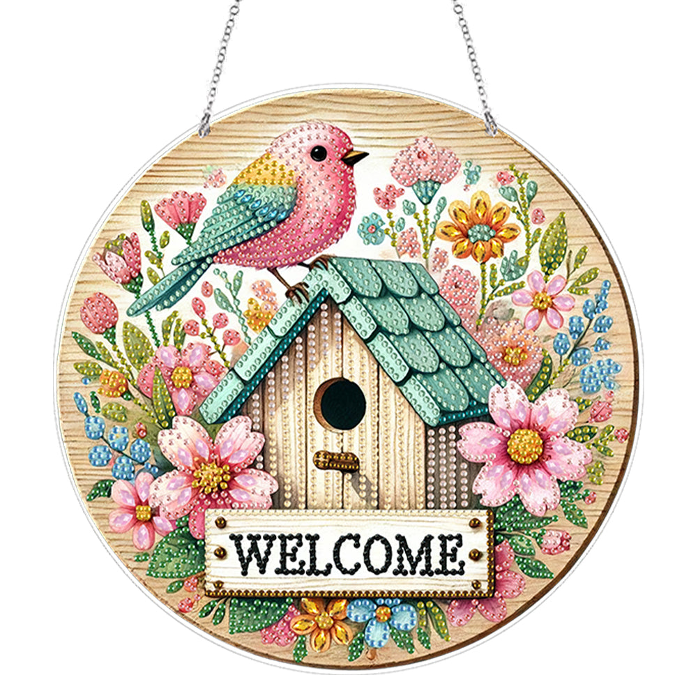 Acrylic 2D Flat DIY Wake Up Hen Hanging Diamond Art Kits Wall Door Decor