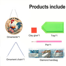 Load image into Gallery viewer, Acrylic 2D Flat DIY Wake Up Hen Hanging Diamond Art Kits Wall Door Decor
