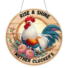 Load image into Gallery viewer, Acrylic 2D Flat DIY Wake Up Hen Hanging Diamond Art Kits Wall Door Decor
