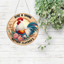 Load image into Gallery viewer, Acrylic 2D Flat DIY Wake Up Hen Hanging Diamond Art Kits Wall Door Decor
