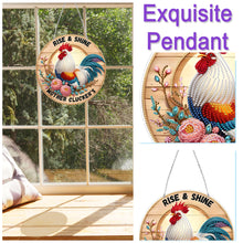 Load image into Gallery viewer, Acrylic 2D Flat DIY Wake Up Hen Hanging Diamond Art Kits Wall Door Decor
