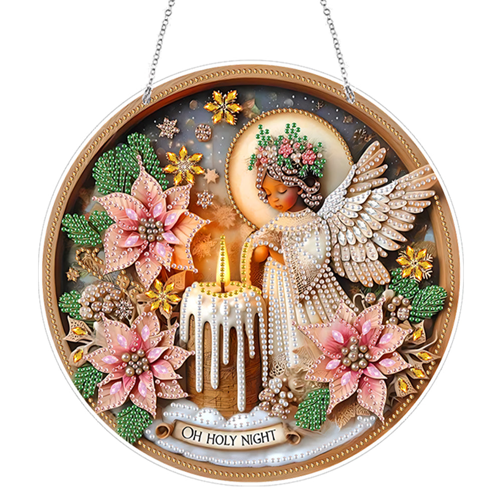 Acrylic 2D Flat DIY Oh Holy Night Hanging Diamond Art Kits Wall Door Decor