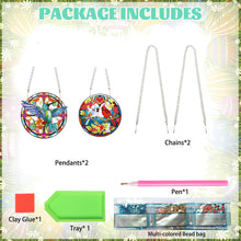 Load image into Gallery viewer, 2pcs 2D Flat DIY Hummingbird Cardinal Diamond Art Pendant Window Hanging Art for Wall
