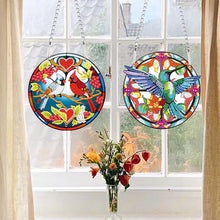 Load image into Gallery viewer, 2pcs 2D Flat DIY Hummingbird Cardinal Diamond Art Pendant Window Hanging Art for Wall
