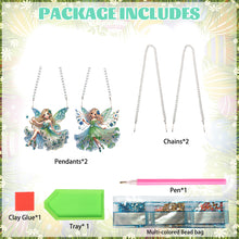 Load image into Gallery viewer, 2Pcs 2D Flat DIY Pixie Fairy Diamond Art Pendant Window Hanging Art for Wall
