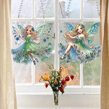 Load image into Gallery viewer, 2Pcs 2D Flat DIY Pixie Fairy Diamond Art Pendant Window Hanging Art for Wall
