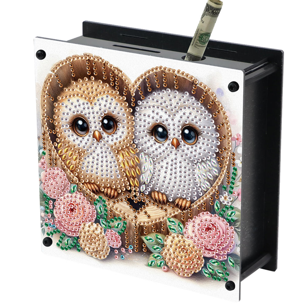 Owl DIY Money Storage Box Diamond Painting Decors for Adults Beginners