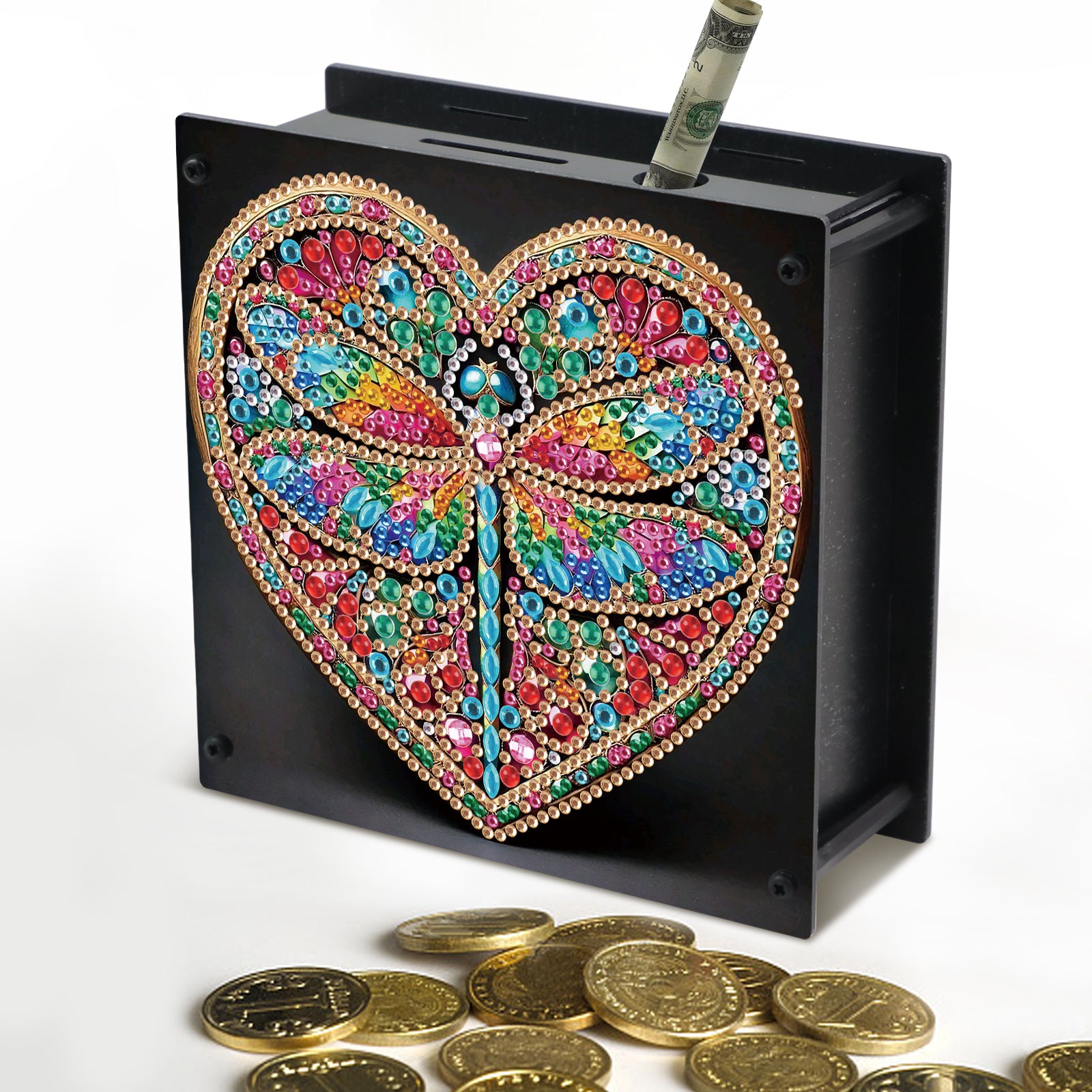 Colorful Dragonfly DIY Money Storage Box Diamond Art Decors for Adults ...