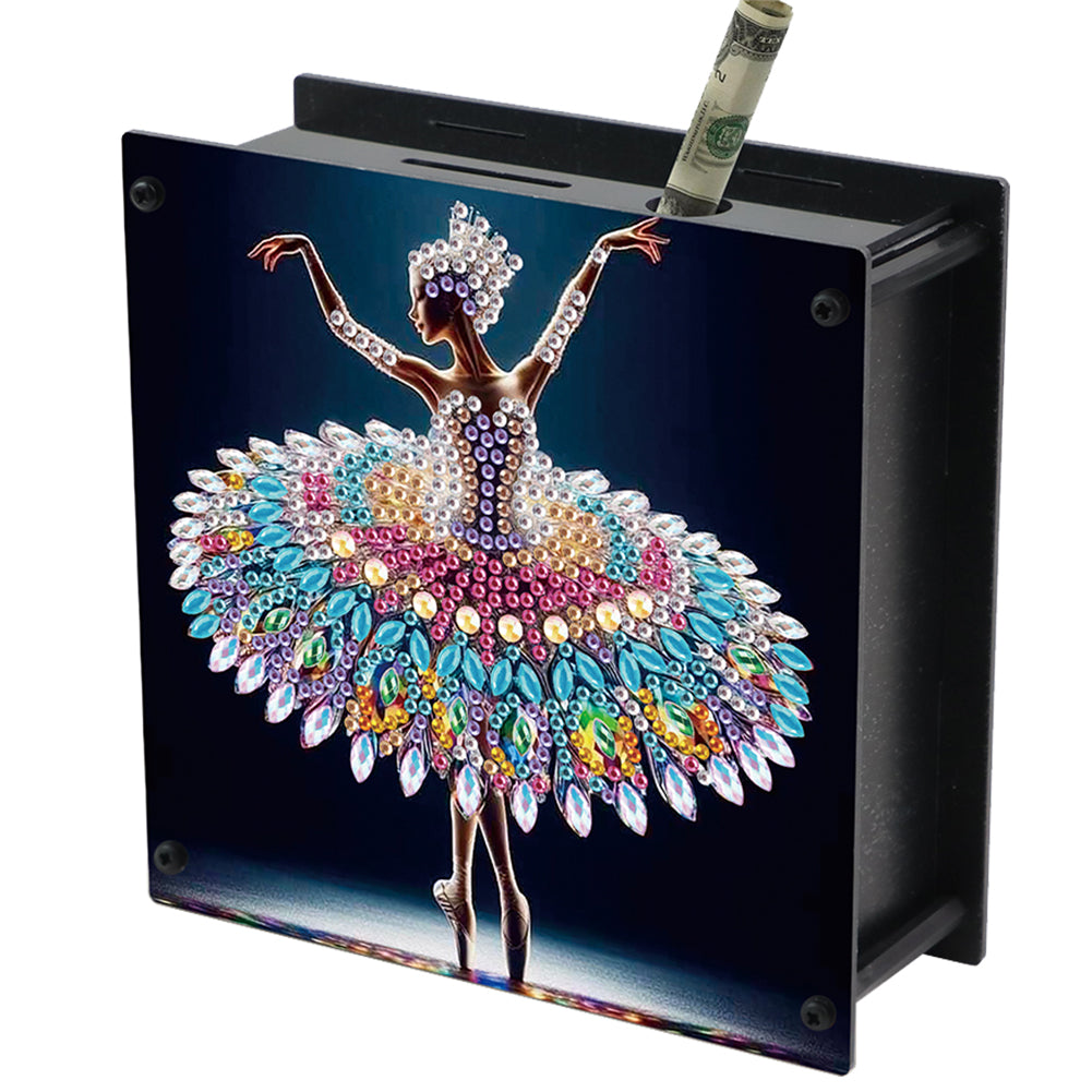 Ballet Girl DIY Money Storage Box Diamond Art Decors for Adults Beginners