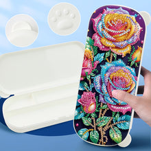 Load image into Gallery viewer, Rose Pattern DIY Diamond Pencil Case Pens Brushes Accessories Travel Pencil Box
