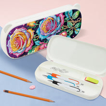 Load image into Gallery viewer, Rose Pattern DIY Diamond Pencil Case Pens Brushes Accessories Travel Pencil Box
