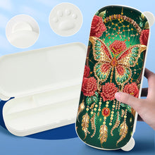 Load image into Gallery viewer, Rose Pattern DIY Diamond Pencil Case Pens Brushes Accessories Travel Pencil Box
