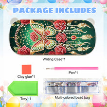 Load image into Gallery viewer, Rose Pattern DIY Diamond Pencil Case Pens Brushes Accessories Travel Pencil Box
