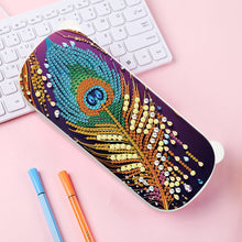 Load image into Gallery viewer, Feather DIY Diamond Pencil Case Pen Brushes Accessories Travel Pencil Box
