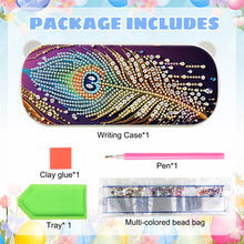 Load image into Gallery viewer, Feather DIY Diamond Pencil Case Pen Brushes Accessories Travel Pencil Box
