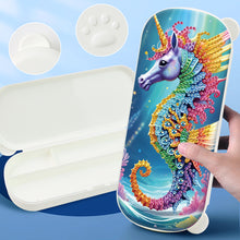 Load image into Gallery viewer, Seahorse DIY Diamond Pencil Case Pen Brushes Accessories Travel Pencil Box
